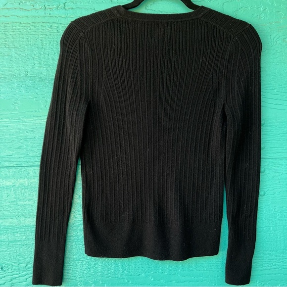 Y2K GAP MERINO WOOL HENLEY RIBBED SWEATER BLACK SIZE MEDIUM - Picture 3 of 7